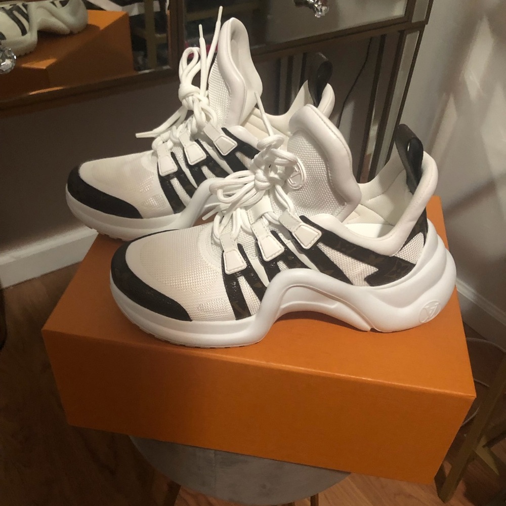 Louis Vuitton White and Black Sneakers